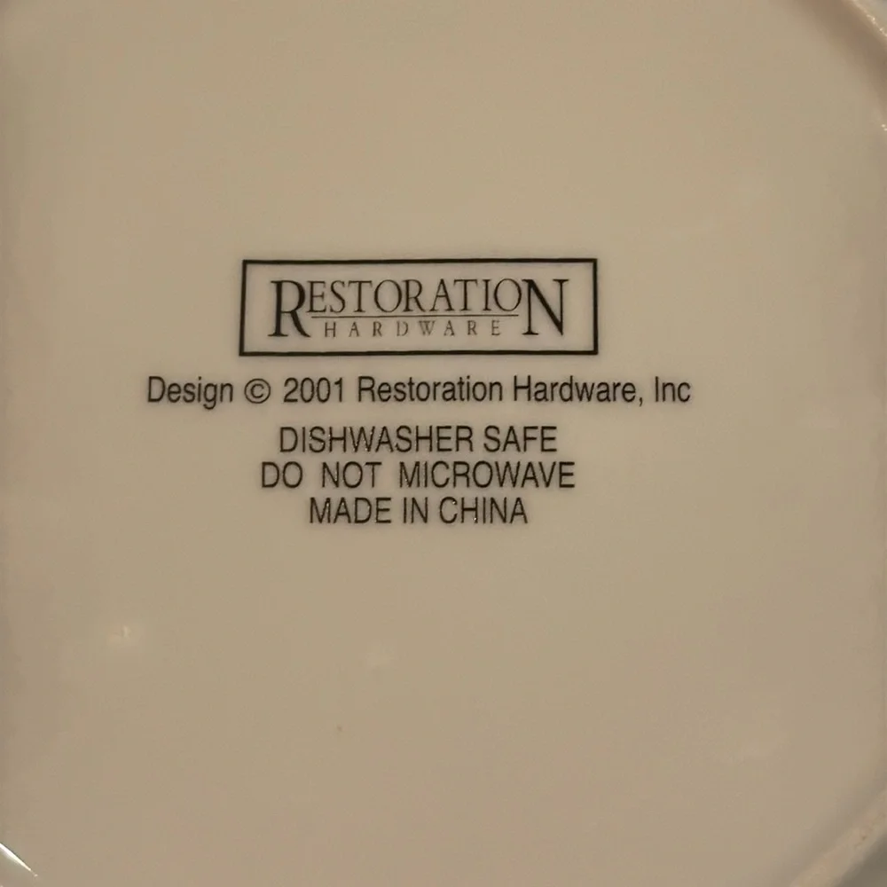 NWOT Restoration Hardware Holly Salad Plate 7 3/4” Silver Rim Christmas Holuday